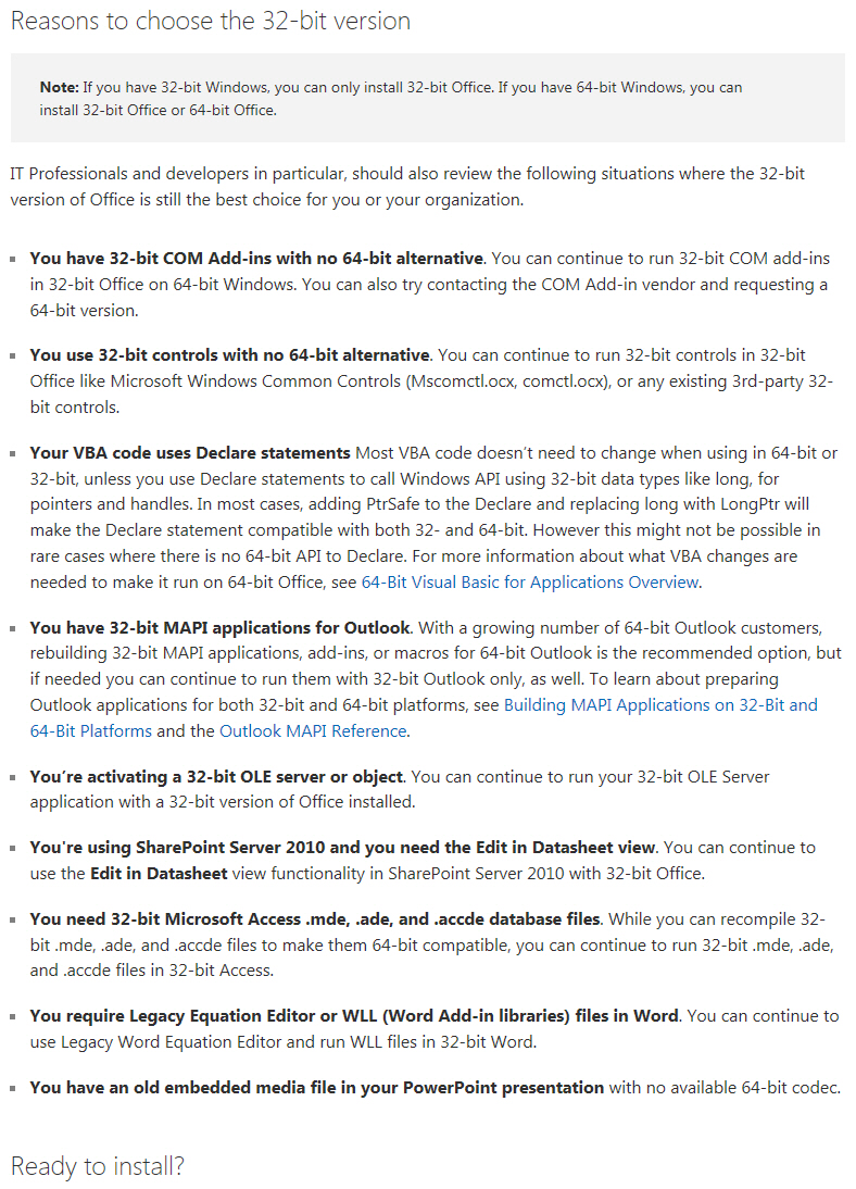 microsoft office 32bit vs 64bit